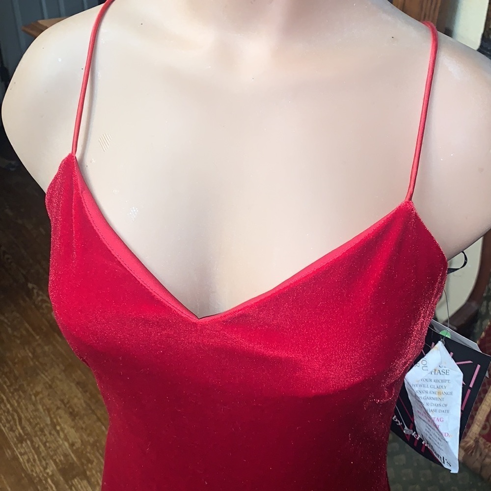 Vintage 90s Y2k Niki Livas Red Velvet Gown NWT - Picture 5 of 13